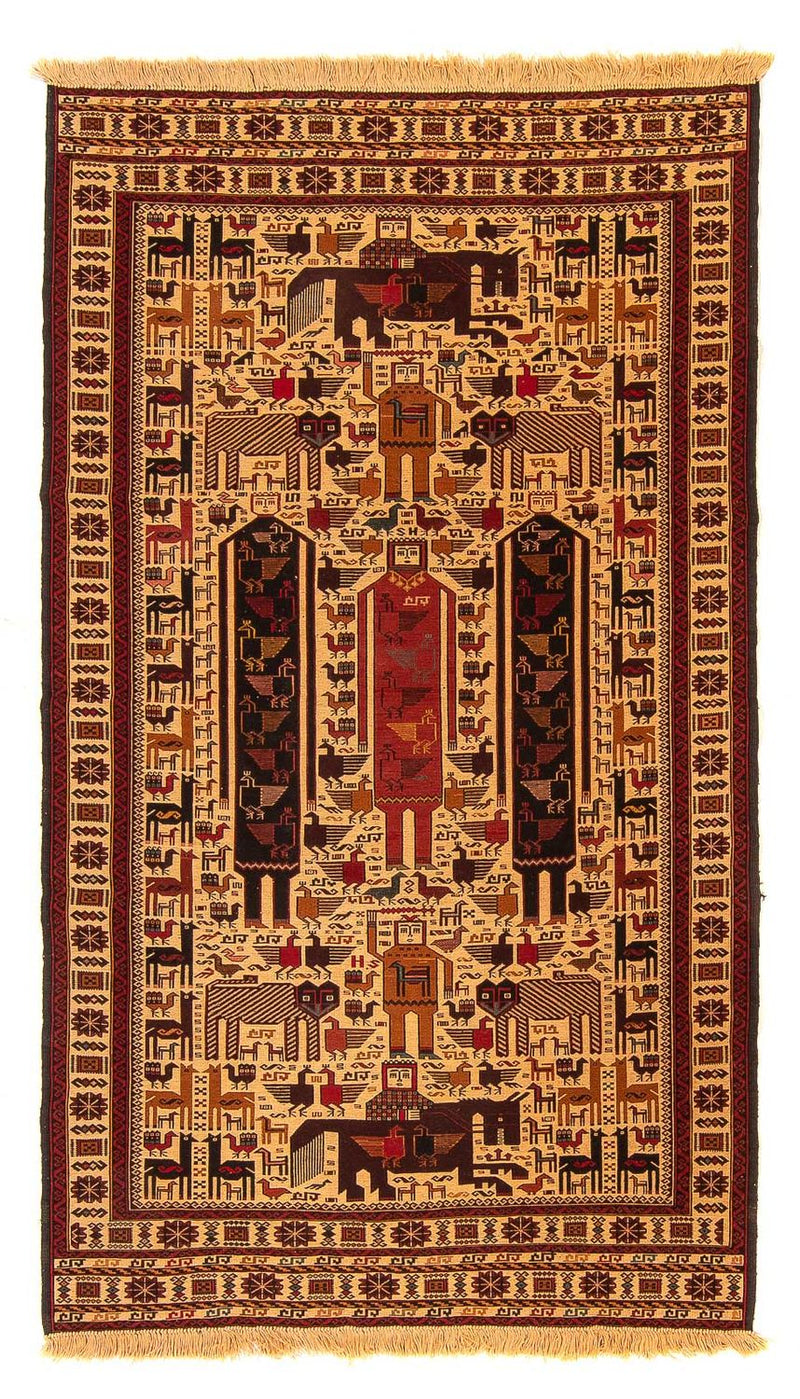 Kelim-tæppe - orientalsk - 200 x 122 cm - beige