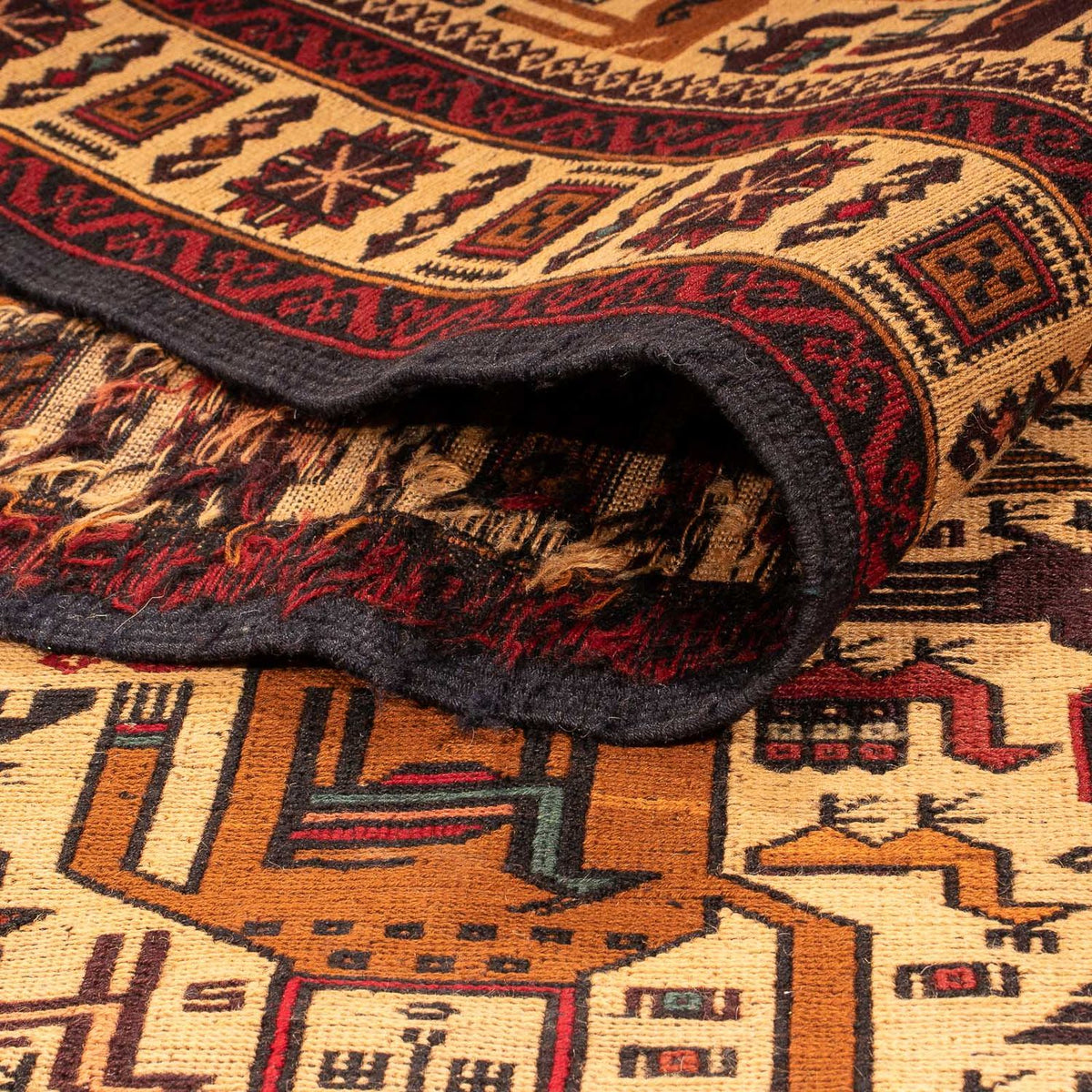 Kelim-tæppe - orientalsk - 200 x 122 cm - beige
