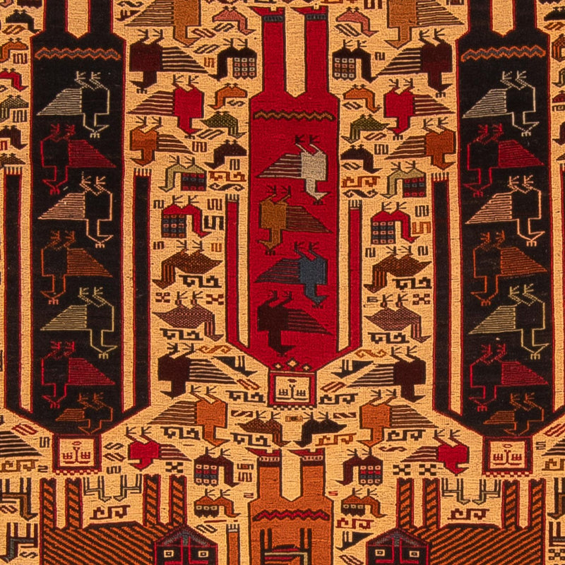 Kelim-tæppe - orientalsk - 197 x 129 cm - lys brun