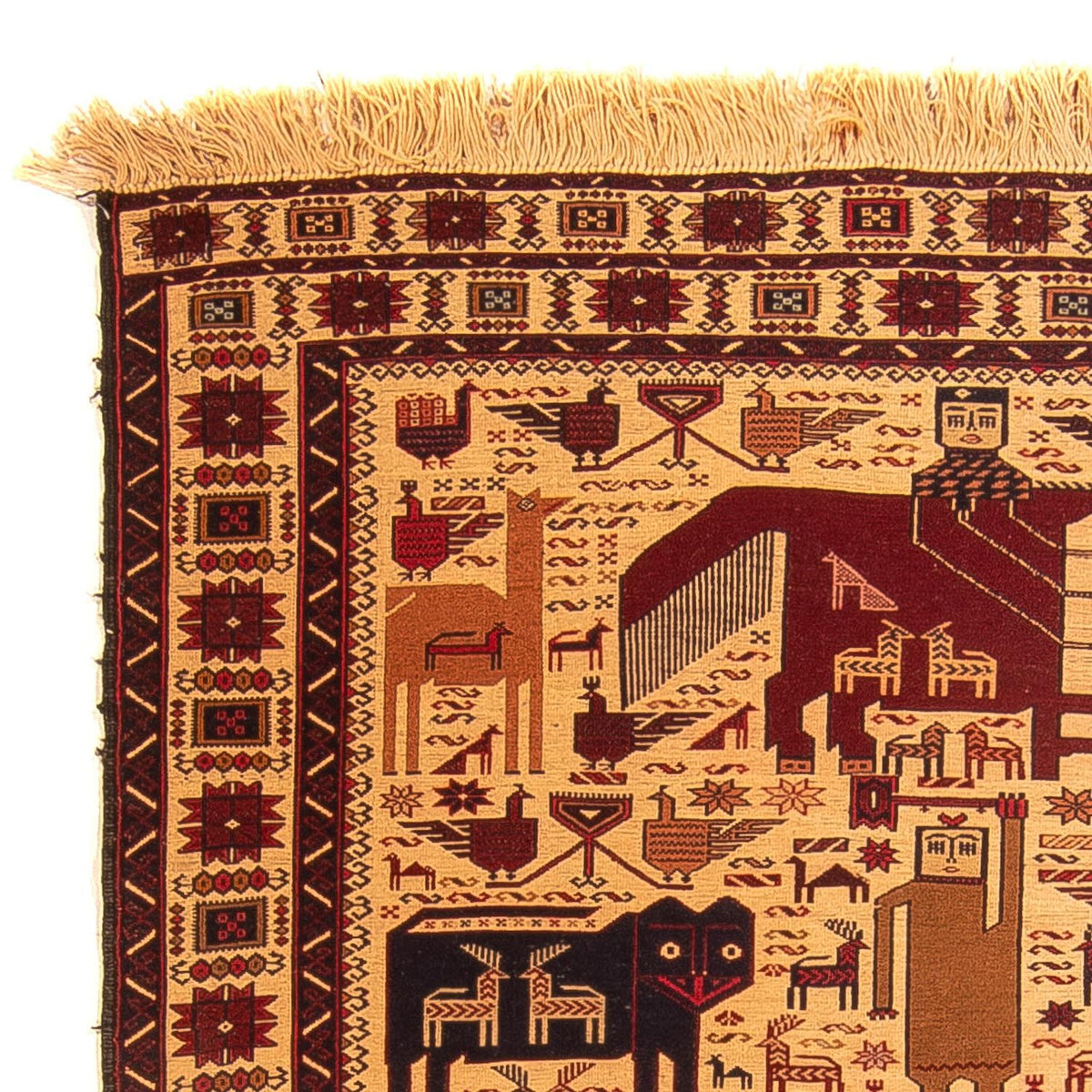 Kelim-tæppe - orientalsk - 194 x 124 cm - lys brun