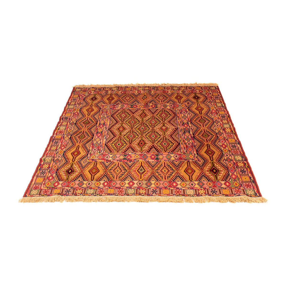 Kelim-tæppe - orientalsk - 167 x 142 cm - flerfarvet