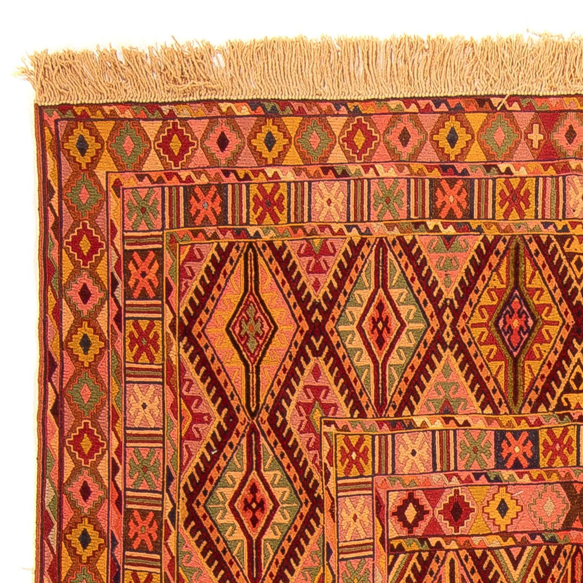 Kelim-tæppe - orientalsk - 174 x 138 cm - flerfarvet