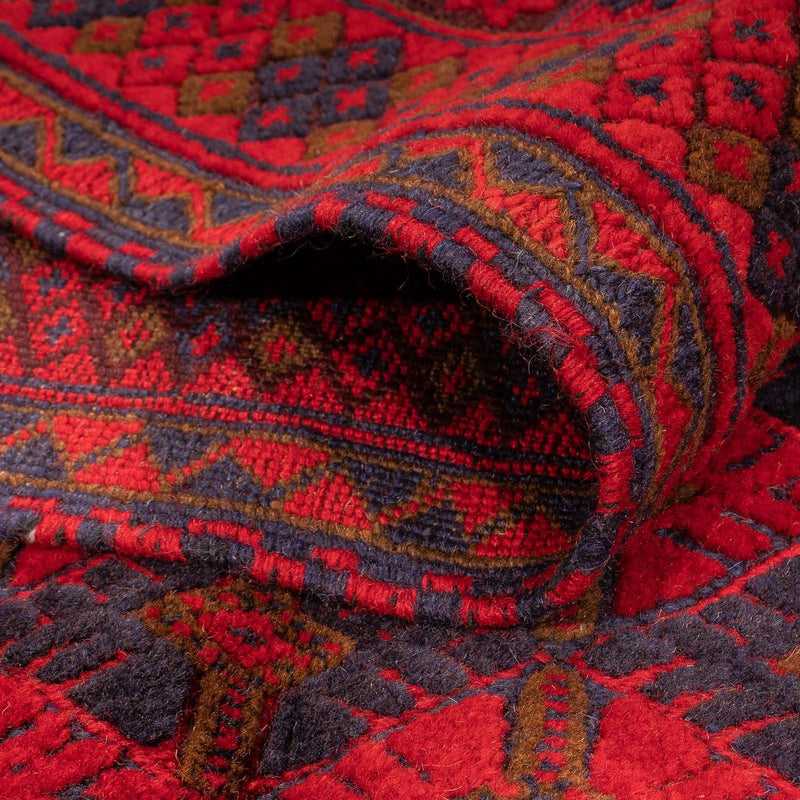 Kelim-tæppe - orientalsk - 199 x 141 cm - mørkerød