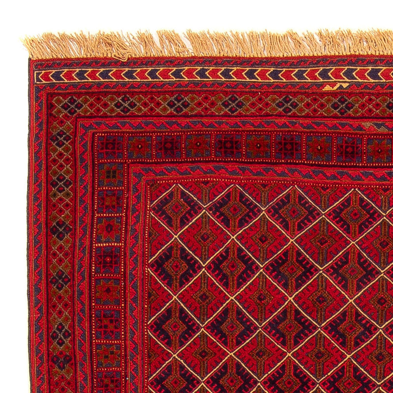 Kelim-tæppe - orientalsk - 196 x 136 cm - mørkerød