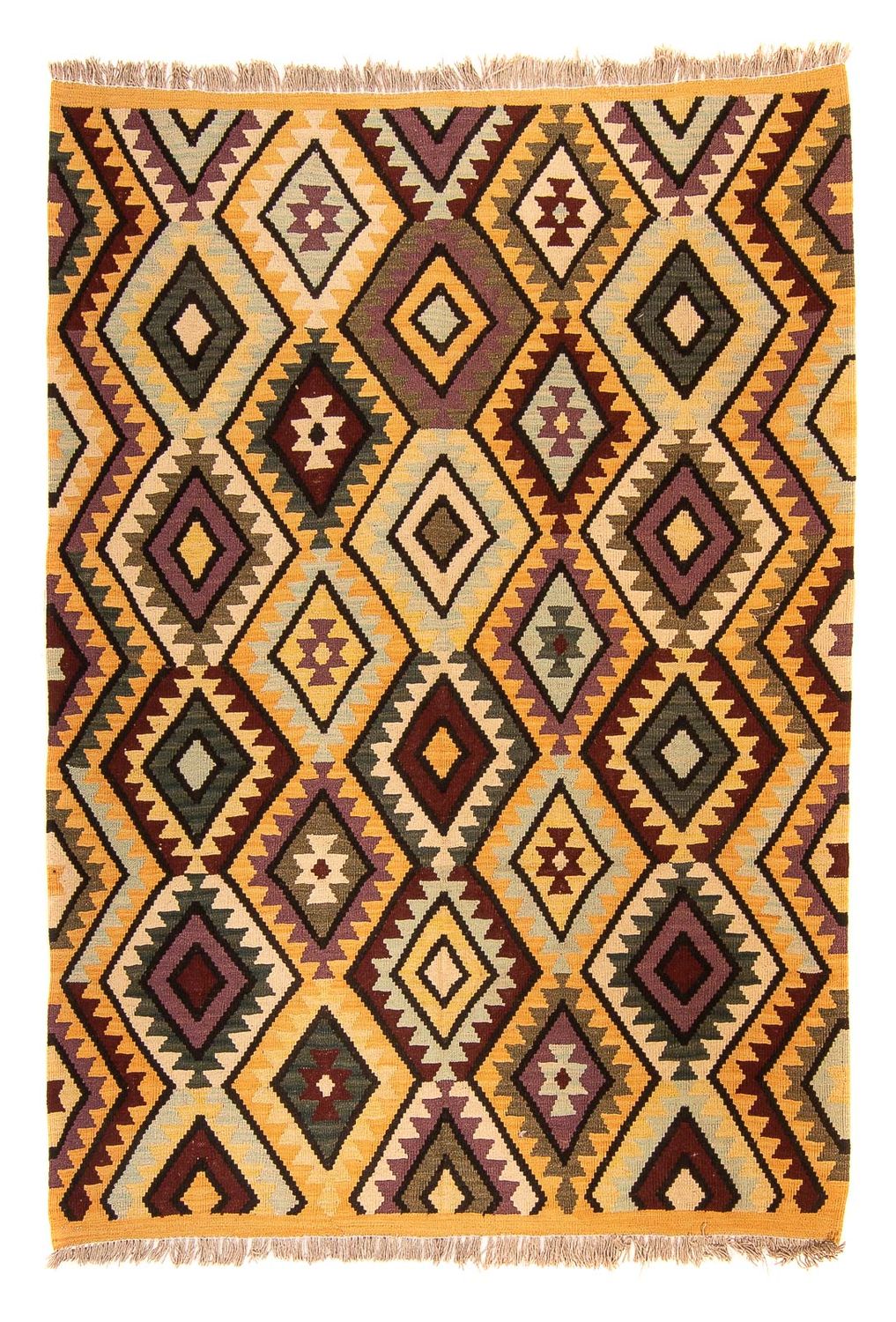 Kelim Carpet - Splash - 193 x 154 cm - flerfarvet