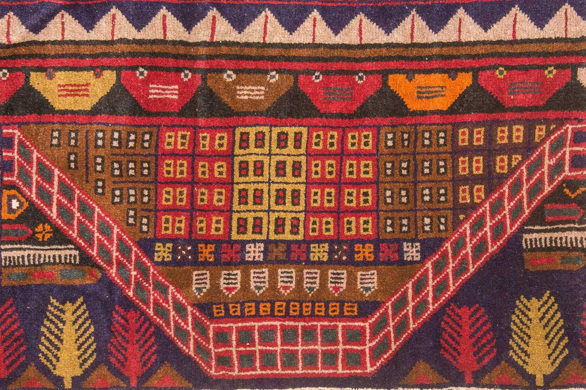 Baluch-tæppe - 140 x 85 cm - flerfarvet