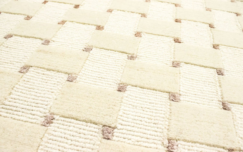 Nepal Tæppe rundt  - 150 x 150 cm - beige