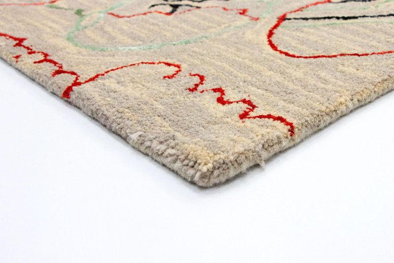 Designer tæppe - 242 x 152 cm - beige