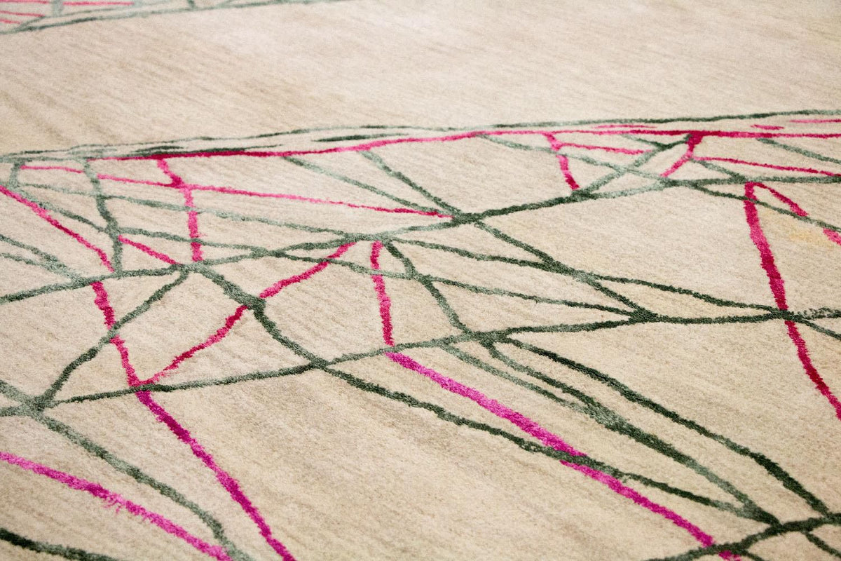 Designer tæppe - 242 x 154 cm - beige