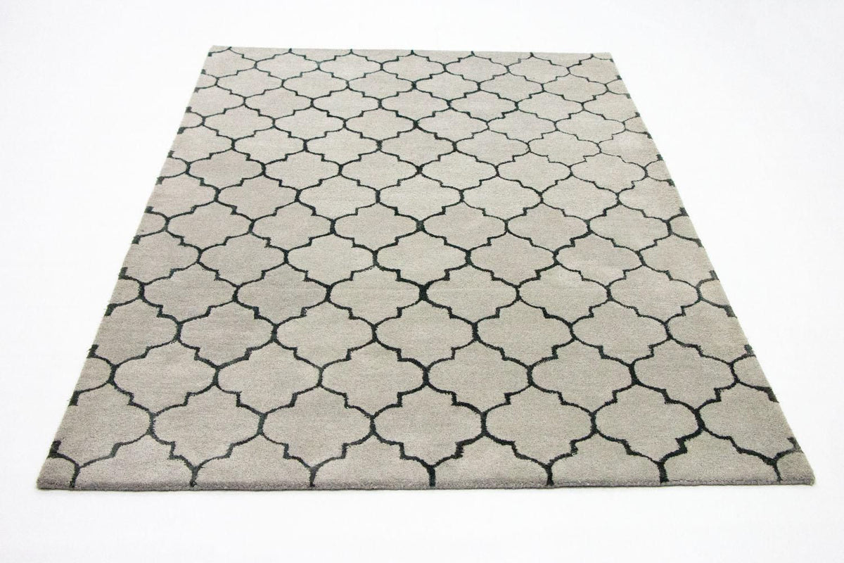 Uldtæppe - 232 x 164 cm - sølv