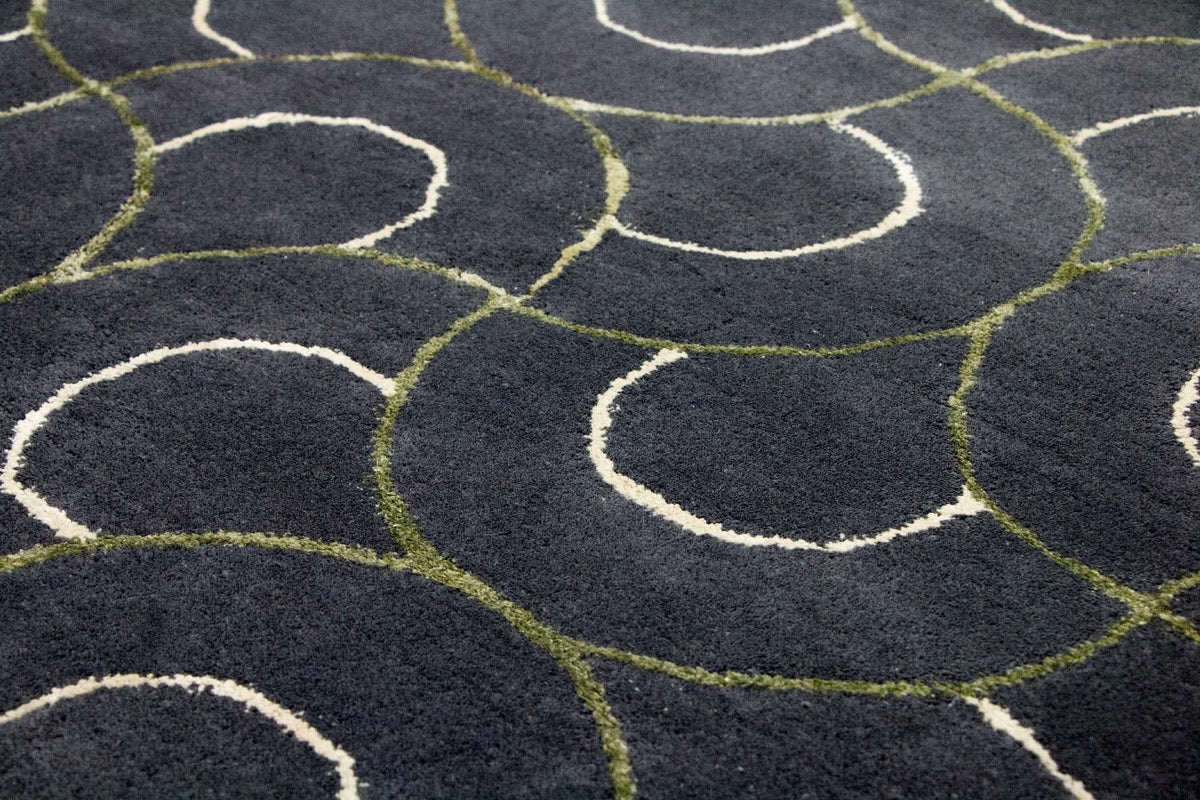 Designer tæppe - 242 x 152 cm - blå