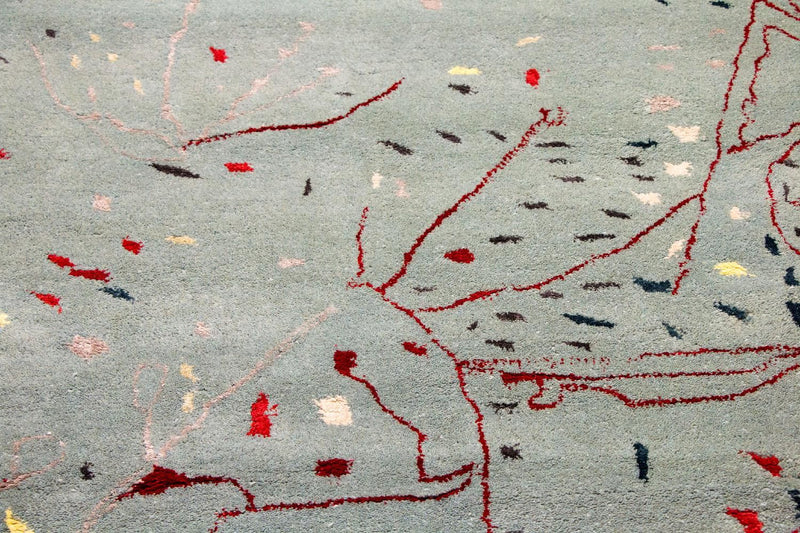 Designer tæppe - 243 x 156 cm - lyseblå