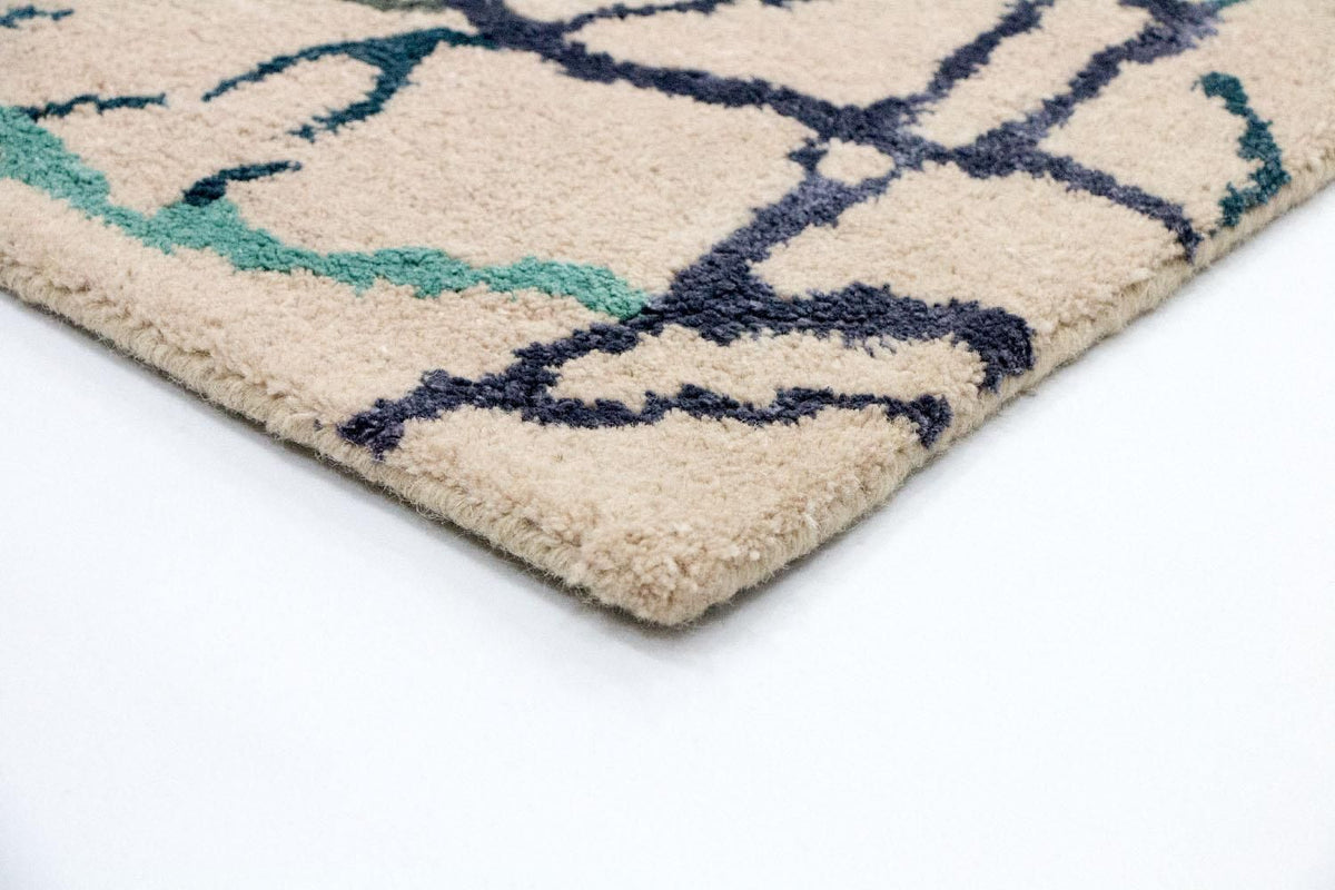 Designer tæppe - 197 x 136 cm - beige