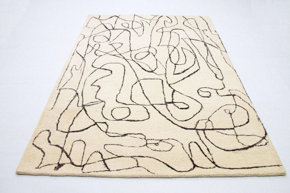 Designer tæppe - 243 x 153 cm - beige