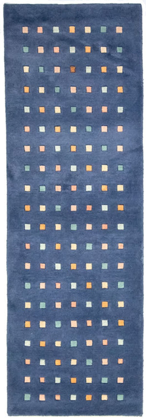 Løber Nepal Tæppe - 240 x 80 cm - mørkeblå
