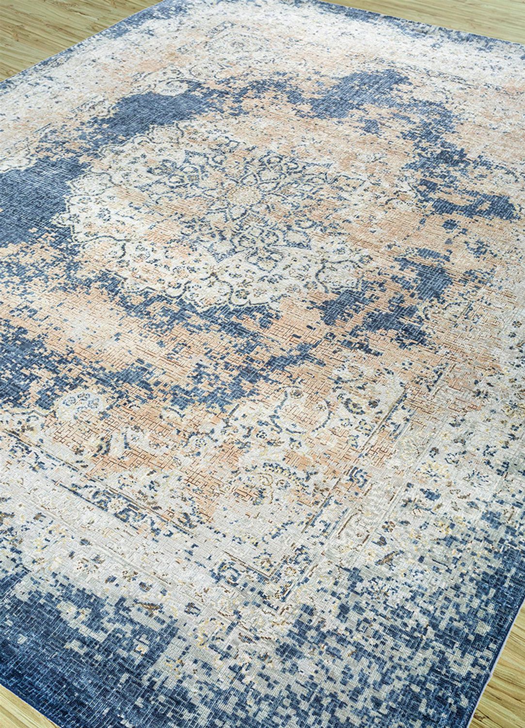 Uldtæppe - 300 x 240 cm - lyseblå