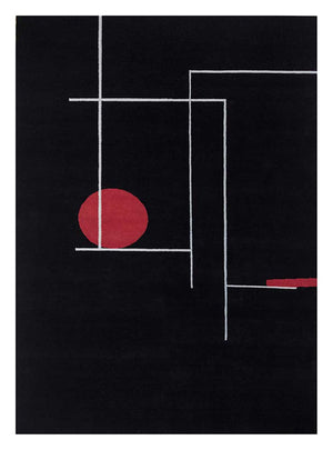 Uldtæppe - 270 x 180 cm - sort