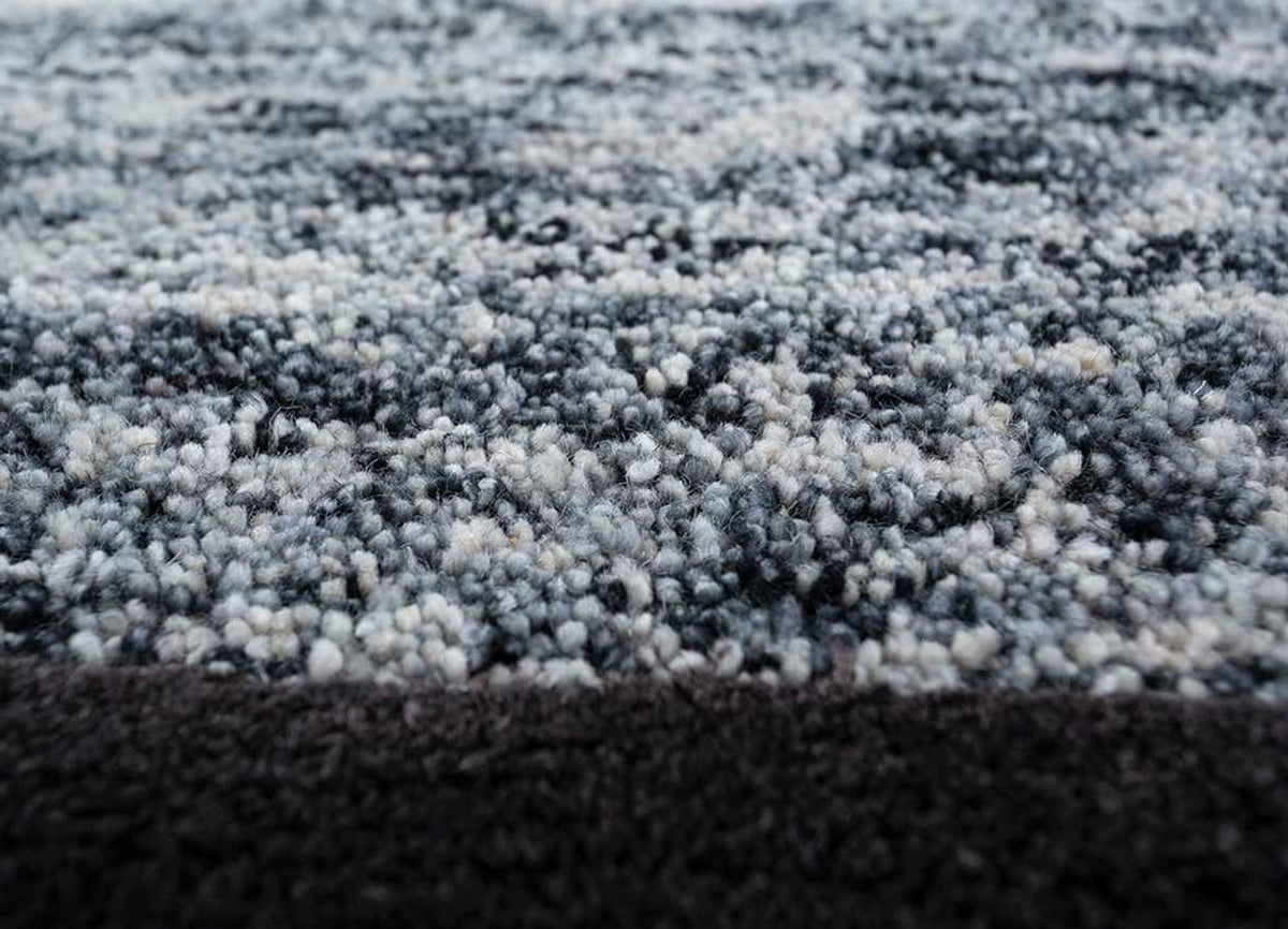 Uldtæppe - 270 x 180 cm - sort og hvid