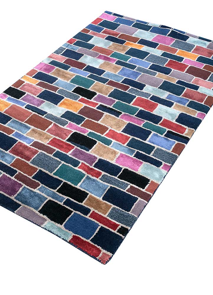 Uldtæppe - 165 x 105 cm - flerfarvet