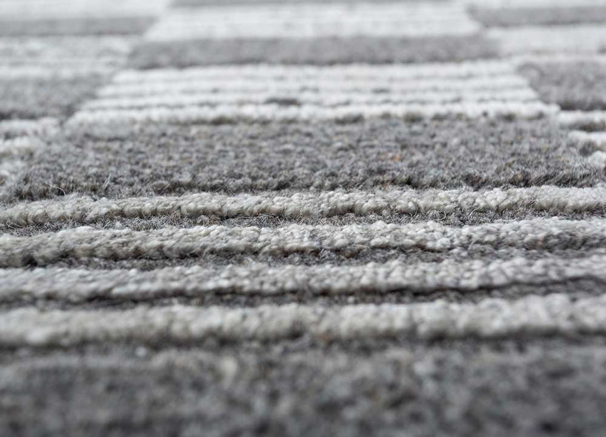 Tæppe - 300 x 240 cm - sort og hvid