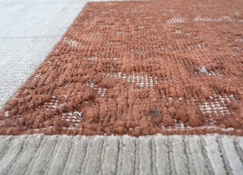 Uldtæppe særlig form  - 180 x 150 cm - creme