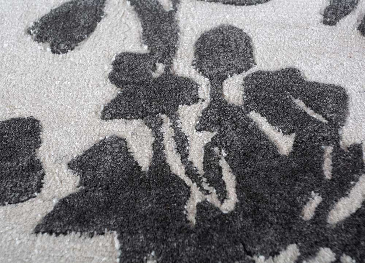 Uldtæppe - 270 x 180 cm - sort og hvid