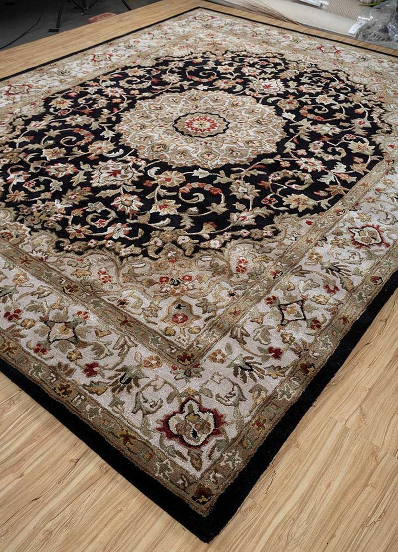 Uldtæppe - 300 x 240 cm - mørkeblå