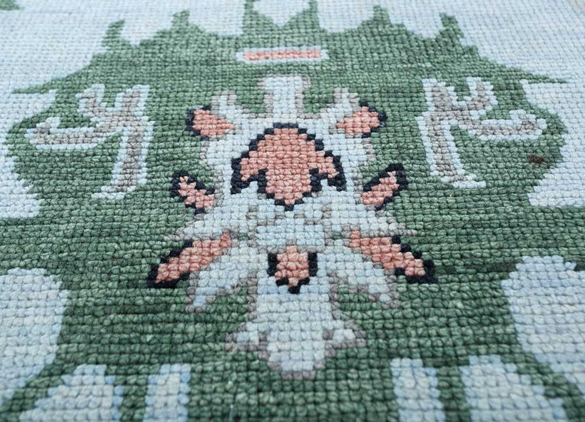 Uldtæppe - 300 x 240 cm - lyseblå