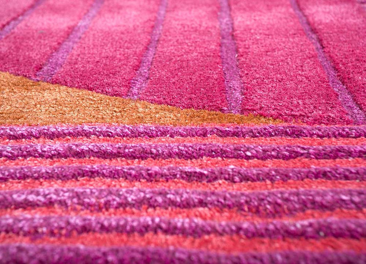Uldtæppe særlig form - 270 x 180 cm - pink