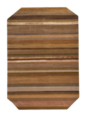 Uldtæppe særlig form  - 270 x 180 cm - blå