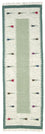 Løber Kelim-tæppe - Trendy - 250 x 80 cm - lysegrøn