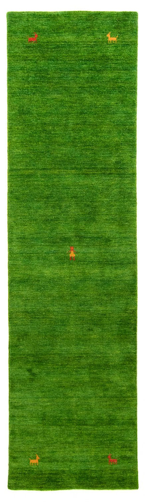Løber Gabbeh-tæppe - Indus - 200 x 80 cm - grøn