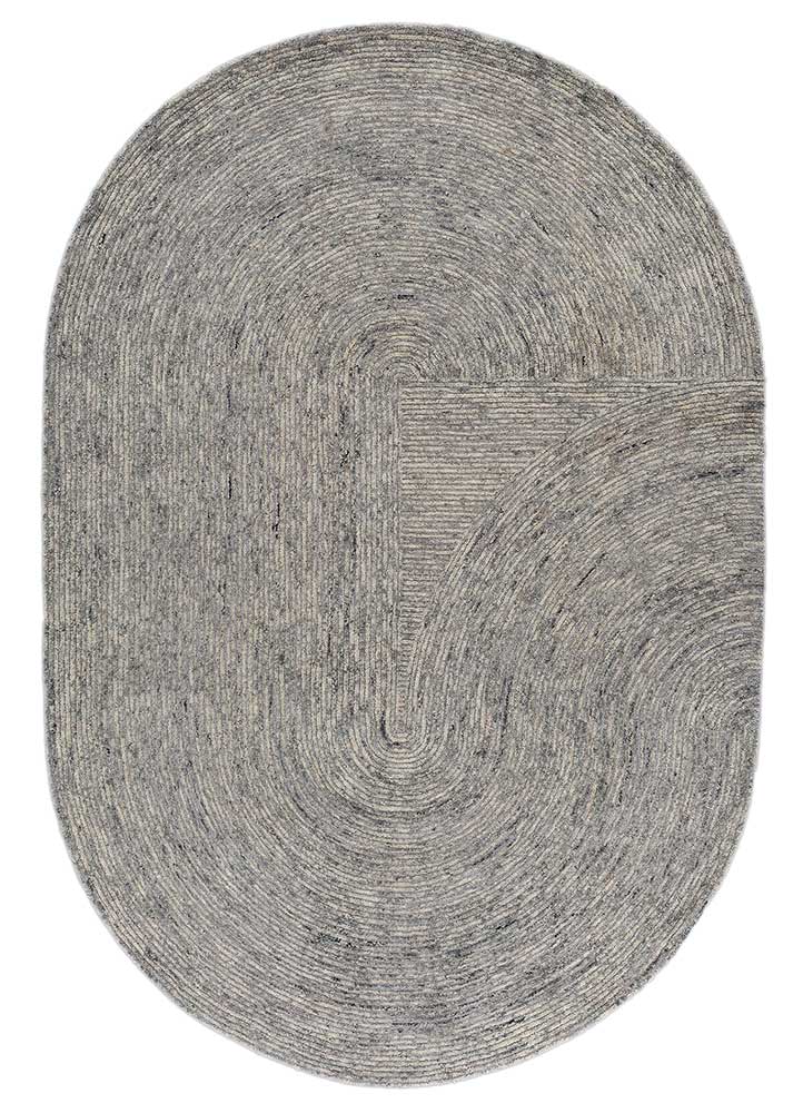 Uldtæppe særlig form  - 225 x 150 cm - grå