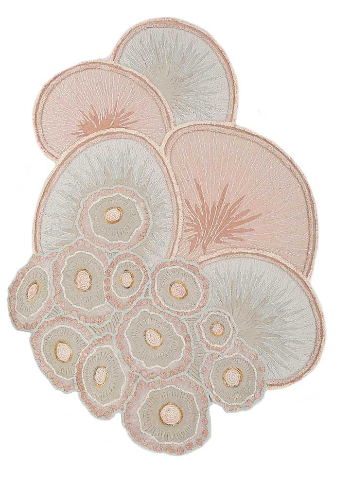 Uldtæppe særlig form  - 240 x 180 cm - beige