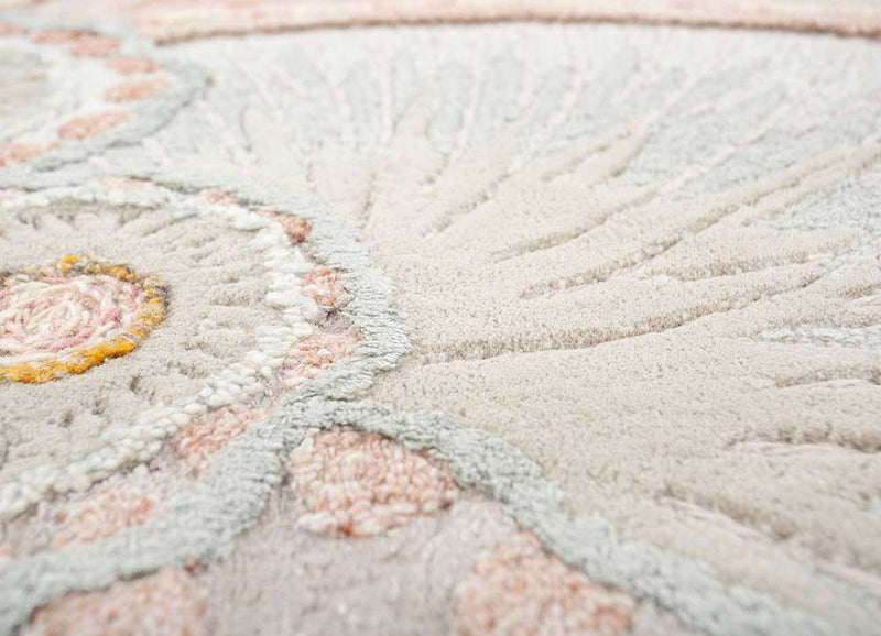 Uldtæppe særlig form  - 240 x 180 cm - beige