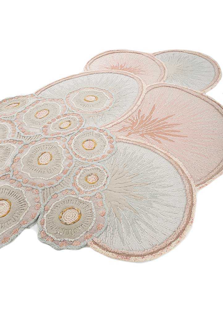 Uldtæppe særlig form  - 240 x 180 cm - beige