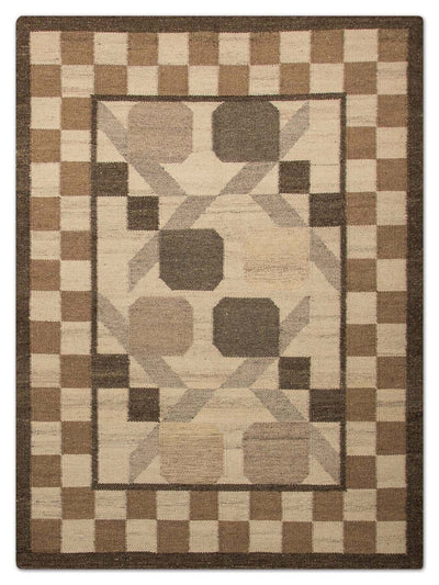 Moderne kilim Tæppe 140x200cm - Uldtæppe