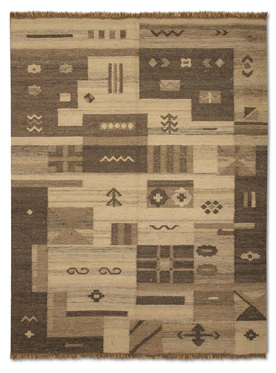 Moderne kilim Tæppe 140x200cm - Uldtæppe