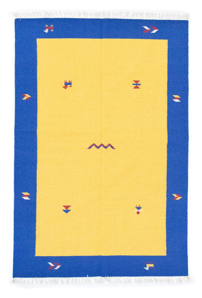 Moderne kilim Tæppe 140x200cm - Uldtæppe