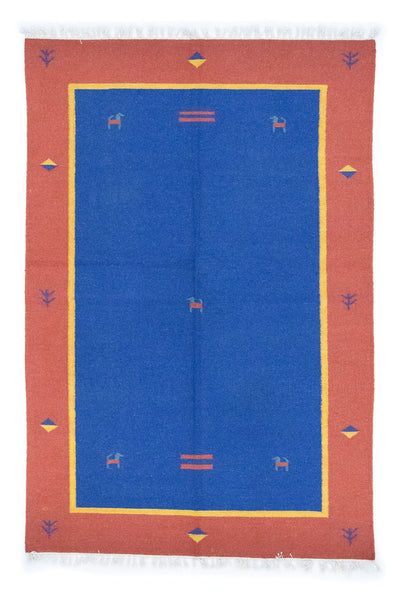 Moderne kilim Tæppe 140x200cm - Uldtæppe