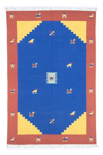 Moderne kilim Tæppe 140x200cm - Uldtæppe