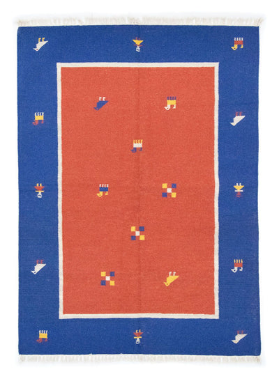 Moderne kilim Tæppe 140x200cm - Uldtæppe