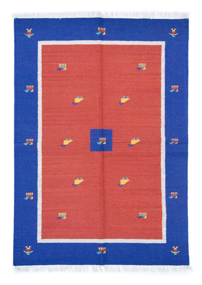 Moderne kilim Tæppe 140x200cm - Uldtæppe