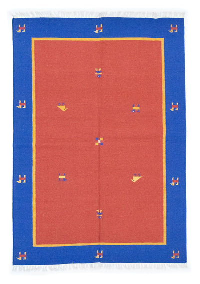 Moderne kilim Tæppe 140x200cm - Uldtæppe