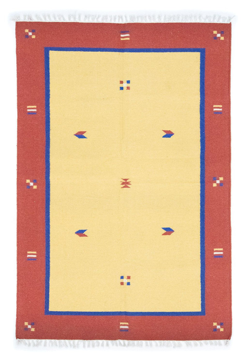 Kelim-tæppe - Trendy - 200 x 140 cm - gul