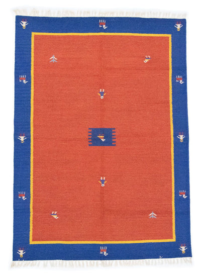 Moderne kilim Tæppe 140x200cm - Uldtæppe