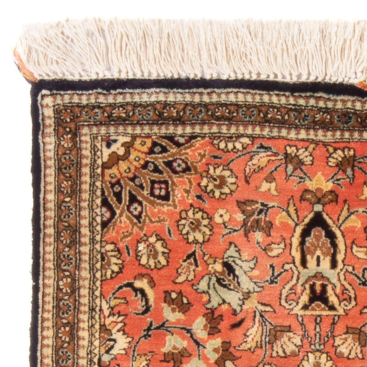 Silketæppe - Ghom Silk - Premium - 80 x 60 cm - rød