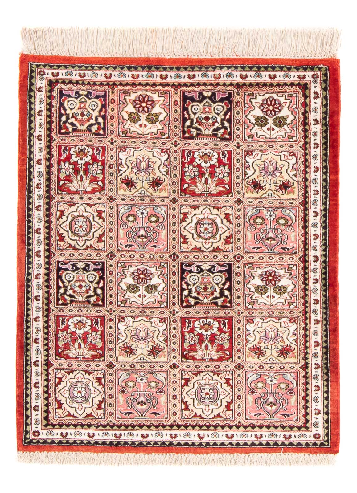 Silketæppe - Ghom Silk - Premium - 71 x 58 cm - flerfarvet