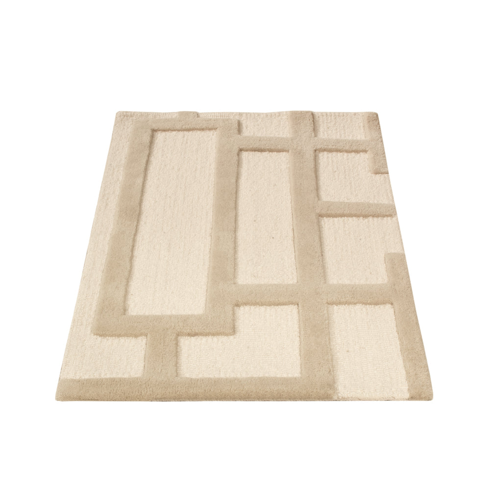 Uldtæppe - 90 x 60 cm - beige