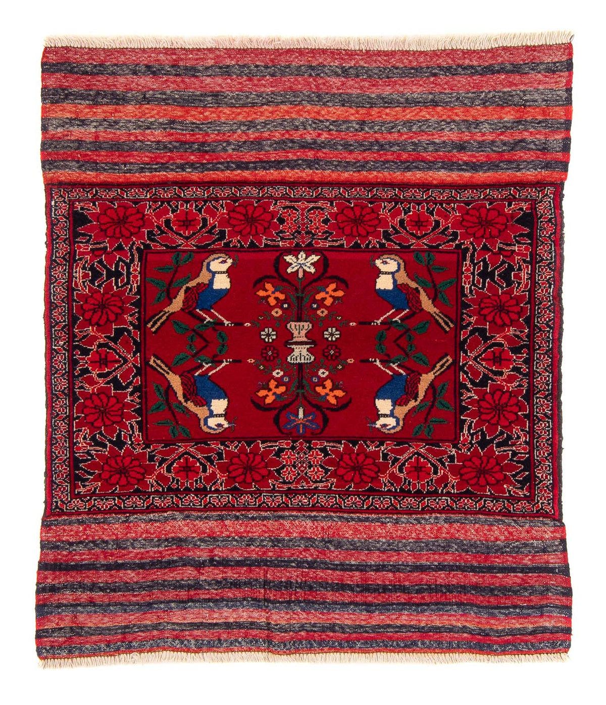 Baluch-tæppe firkantet - 104 x 91 cm - rød